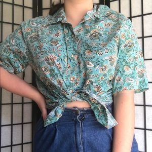 Pendleton Size M Floral Leafy Button Down